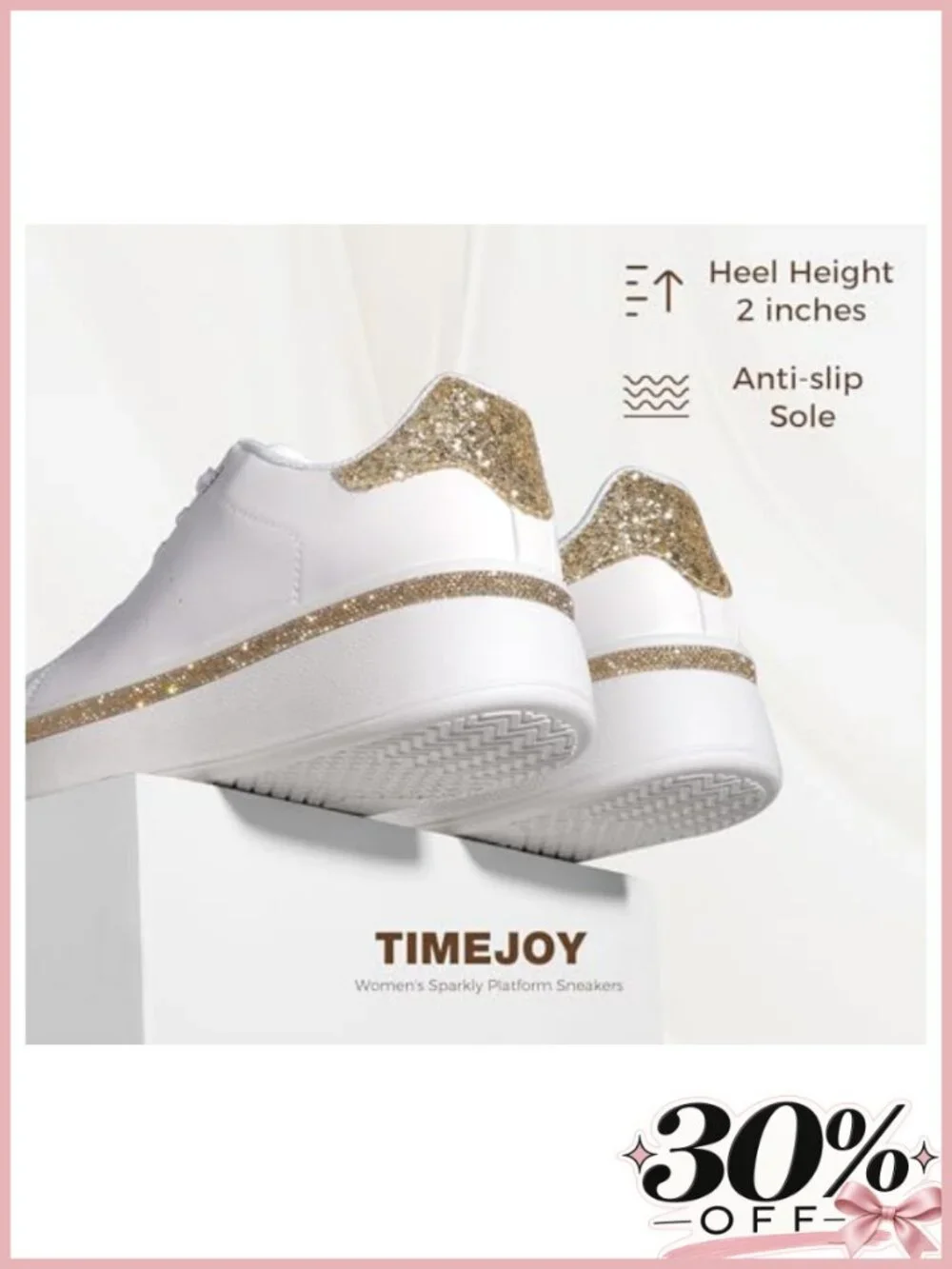 Sparkly Platform Sneakers with Glitter Accents Lace-Up Streetwear Shoes